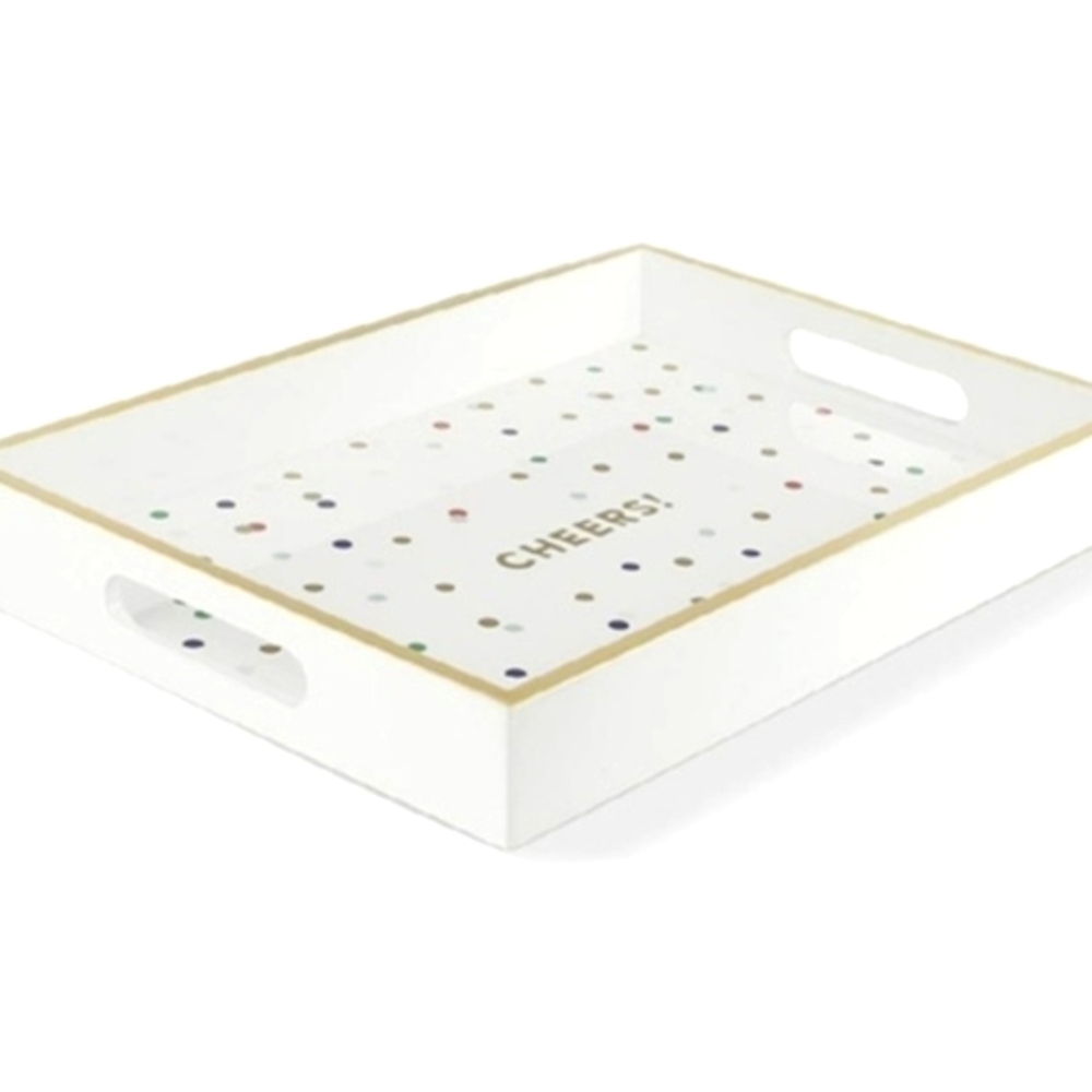 $4 Fringe Studio Cheers White Lacquered Wood Tray